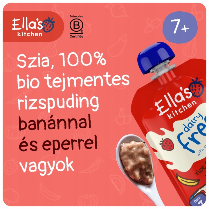 ELLA'S KITCHEN біо безмолочний пудинг рисовий з бананом і полуницями 80 г — фото 2