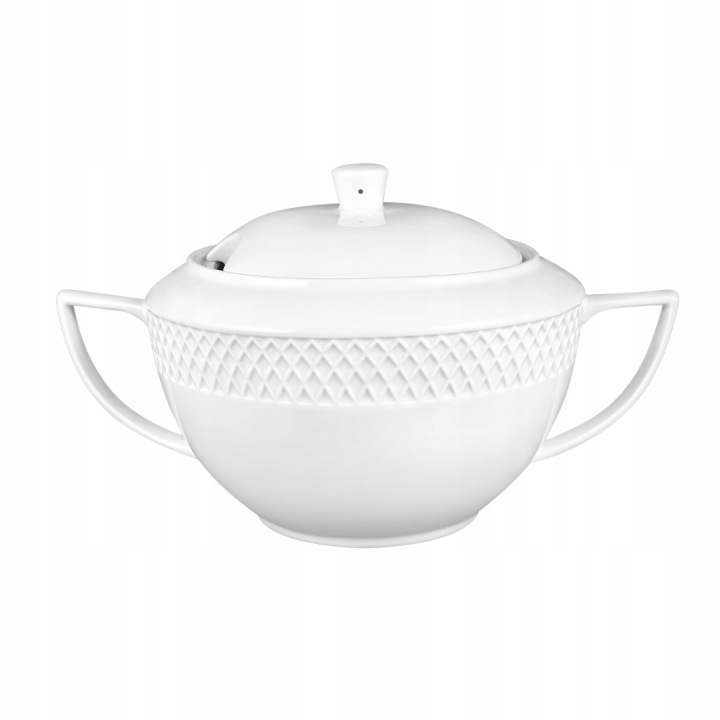 Bílá porcelánová polévková váza Velká s držadly a víkem 2,8 L Wilmax