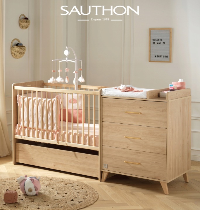 Карусель з музичною скринькою для ліжечка рожеві хмаринки LILY ROSE Sauthon — фото 5