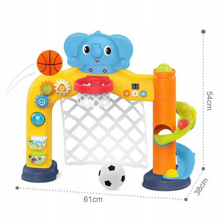 WOOPIE BABY Інтерактивний Центр Спортивний 2 в 1 Ворота і Кошик зі Слоником