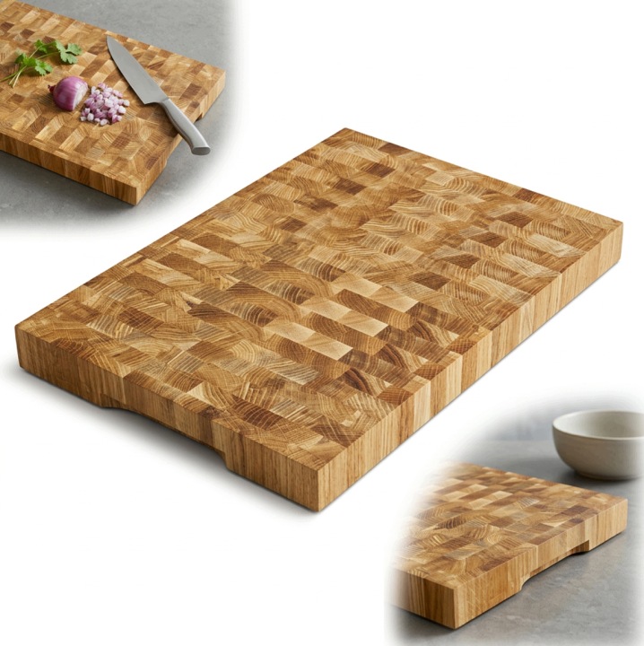 Štorcová dubová deska 50x35x4 Masivní End Grain Blok Premium na krájení