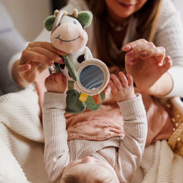 BabyOno Плюшева Підвіска для візка крісла ліжечка Корова Бінго 0 міс.+ — фото 4