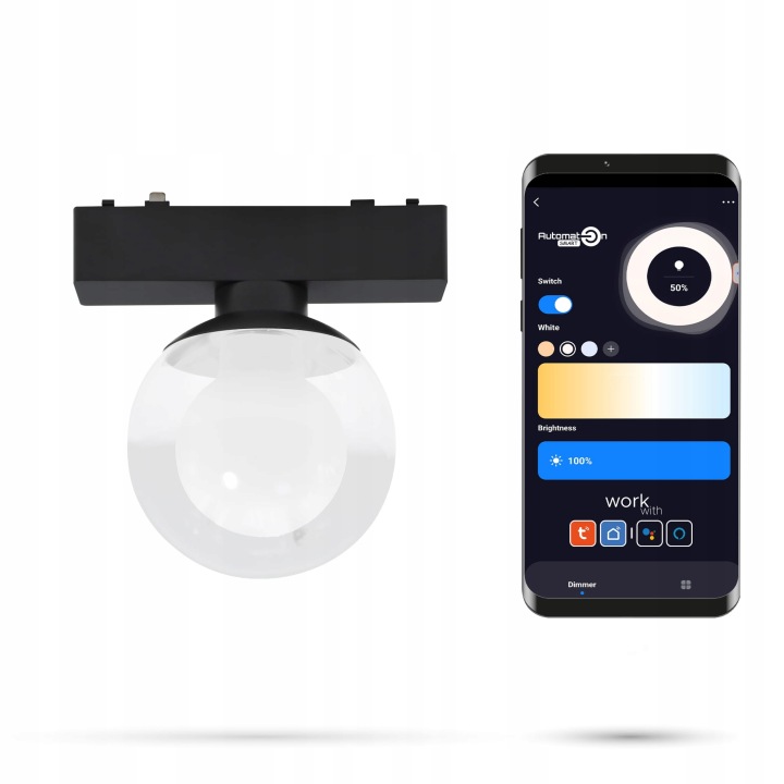 Reflektor Zigbee Tuya Kula 6W B80 Slim Track a FiberFLEX 48VDC 3000-6000K