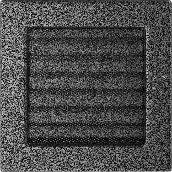 Ventilační mřížka 17x17 černo-stříbrná s žaluzií
