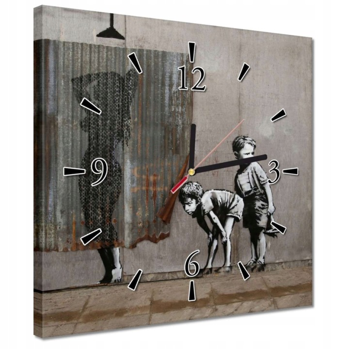 Nástěnné hodiny 30x30 Banksy sledování