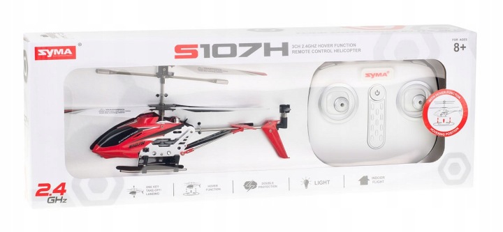 Дистанційно керований гелікоптер для керування RC SYMA S107H 2.4 ГГц RTF червоний — фото 9