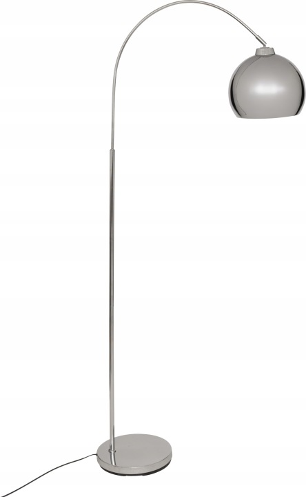 Podlahová Lampa Kovová Stříbrná 177 CM Napájení Ze Sítě E27