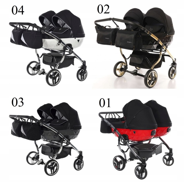 Візок для двійні 4 в 1 Junama Diamond S Line Duo 01 сіро чорний | COSMO — фото 9