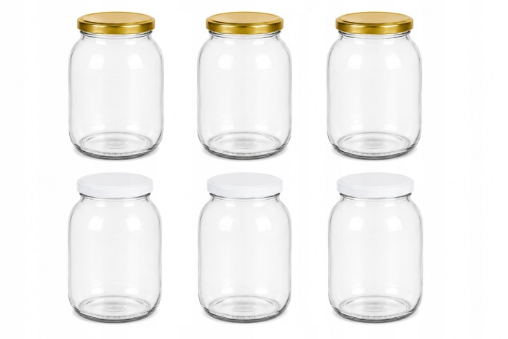 6 x Zavařovací Sklenice 4L Skleněné sklenice Likéry Zavařeniny Cuketa Šroubovací Víčka