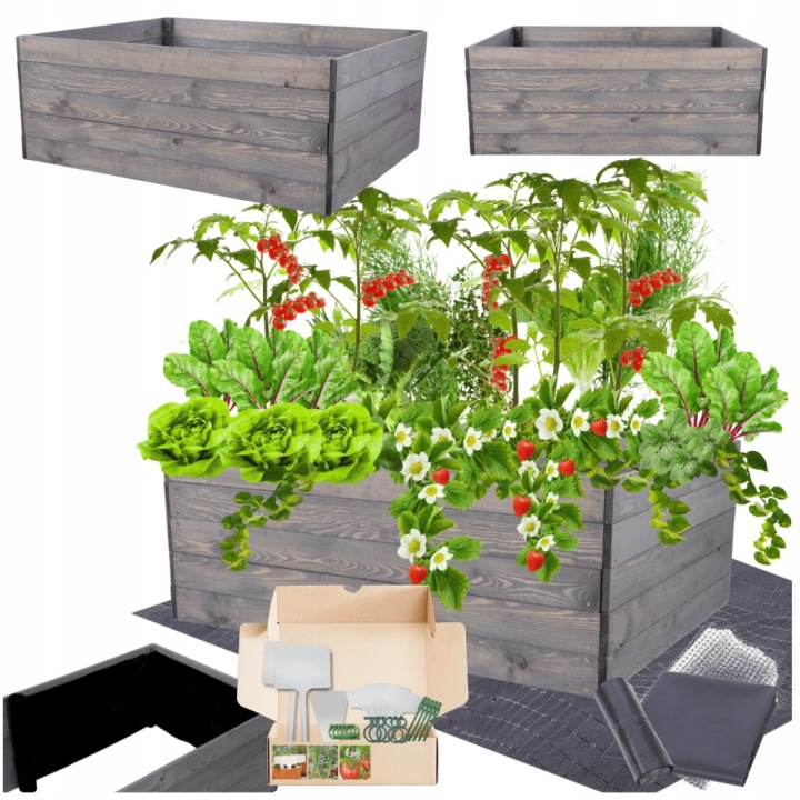 Zeleninová Zahrada záhon vyvýšený box pařeniště květináč impregnace 45x120x90