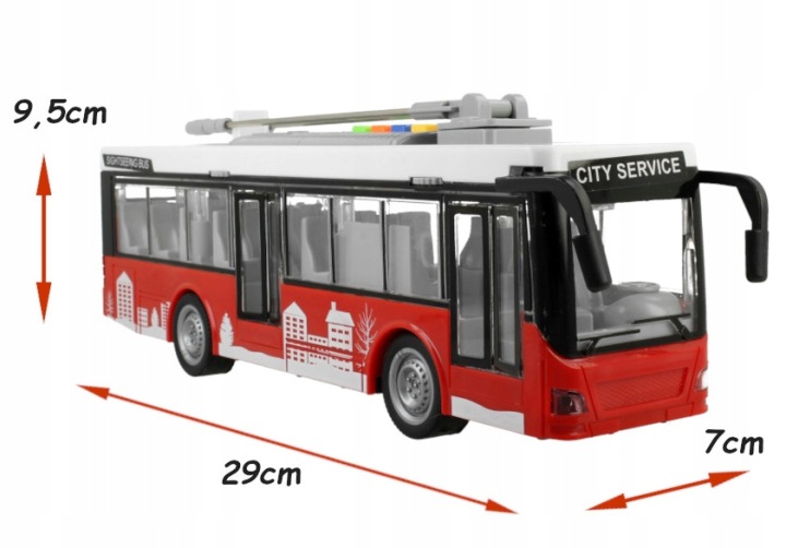 Автобус Міський Іграшка Для Дітей Привід LED Звуки Відкривні Двері 1:16 — фото 5