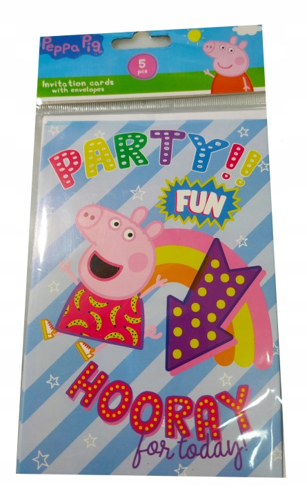 Свинка Peppa запрошення на день народження 5 шт. — фото 2
