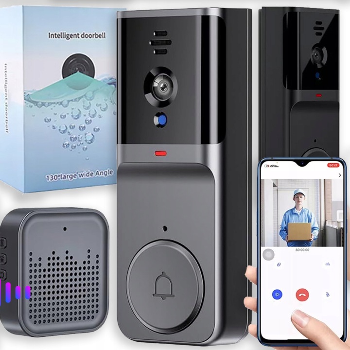 Inteligentní Videotelefon Videodomofon Secure Video Wifi Bezdrátový 1Ah