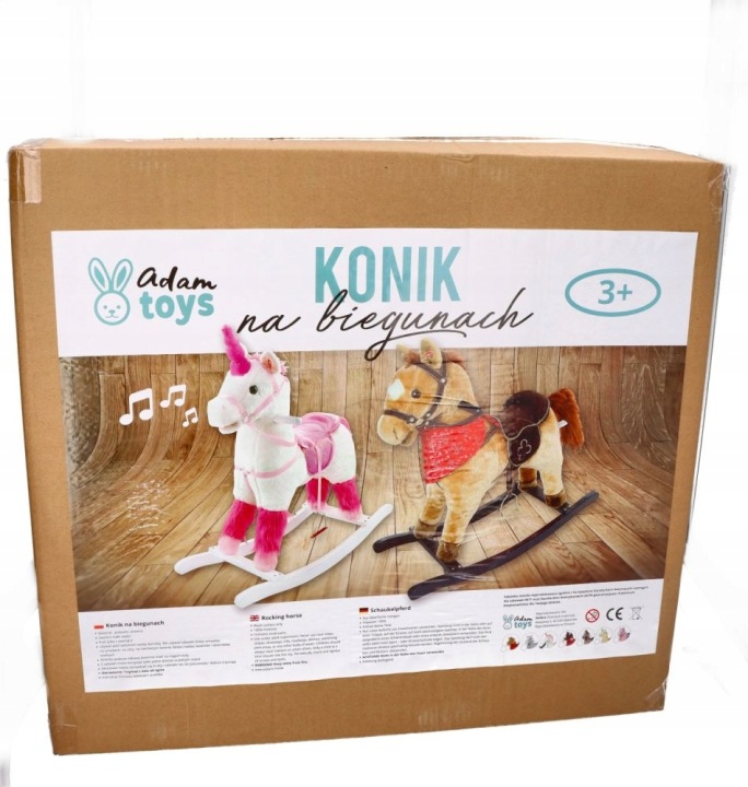 Adam Toys Золотий Єдиноріг 2 в 1 - конячка-гойдалка і каталка 3+ — фото 9