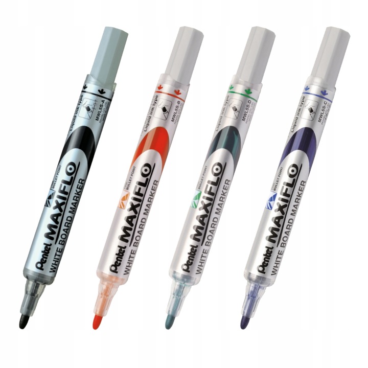 Маркер для Дошок PENTEL MWL5S 4 Кольори 1200 м З Поршнем + Магніт Губка — фото 6