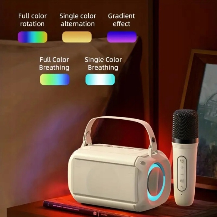 Набір караоке для дітей колонка BLUETOOTH 2 мікрофони підсвічування LED — фото 7