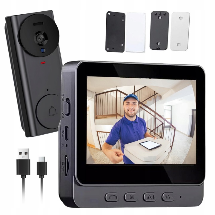 Bezdrátový Zvonek S Kamerou Hd Ips 4.3'' IP65 Videovrátný Videotelefon