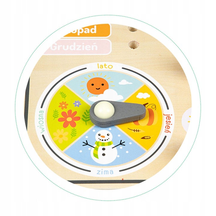 Дерев'яна дошка для моторики календар годинник ECOTOYS EcoToys — фото 8