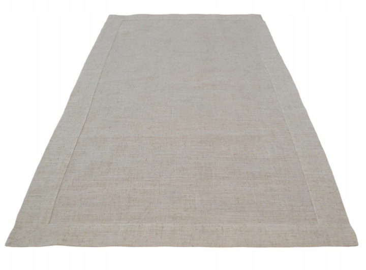 Ubrus kulatý Natura s boho lnem 120 cm béžový