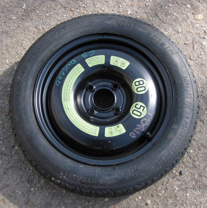CITROEN C3 CABRIO CUSCINETTO TENDICINGHIA ruota di scorta 125/80/15 3,5 J X 15 ET15