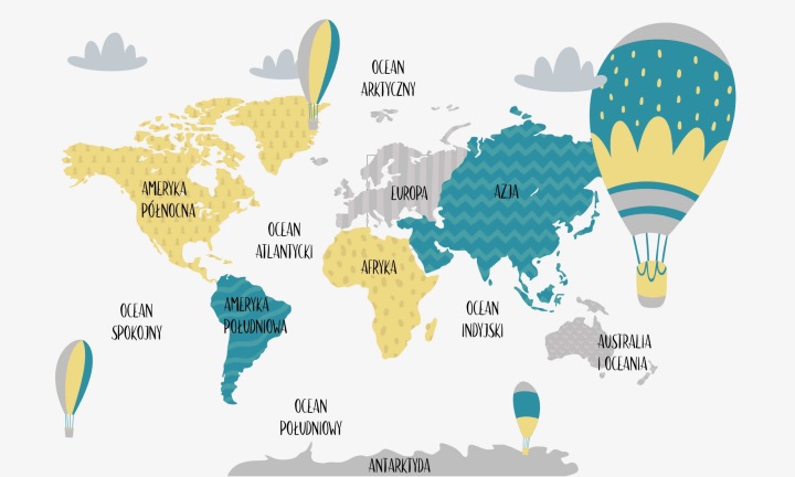 Magnetická podložka radiátory Vzdělávací mapa světa 60x100