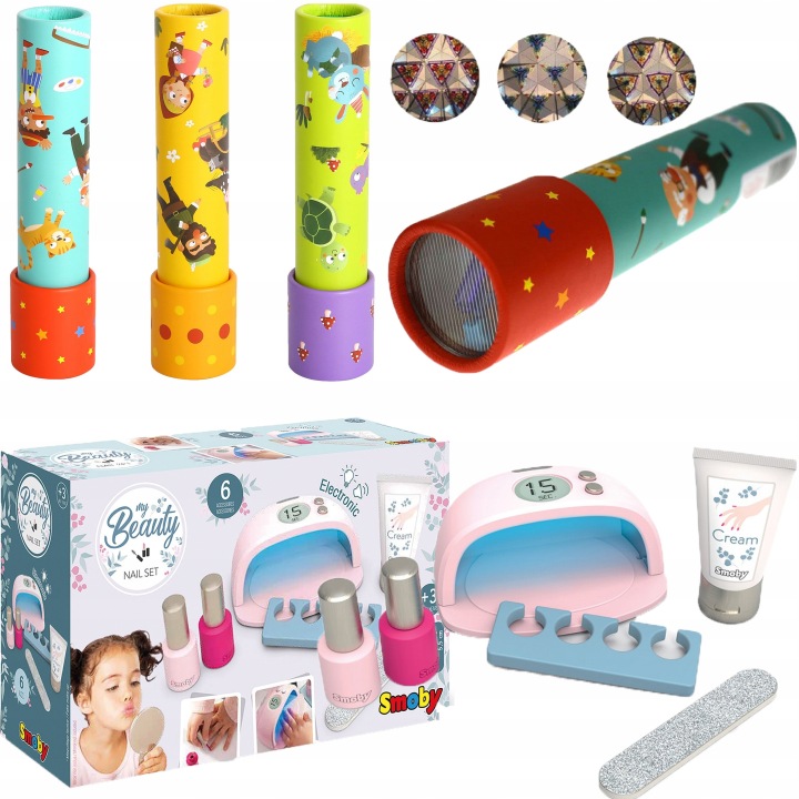 TOALETKA SUSZARKA PAZNOKCI SALON PIĘKNOŚCI SMOBY+KALEJDOSKOP LUNETA WOOPIE
