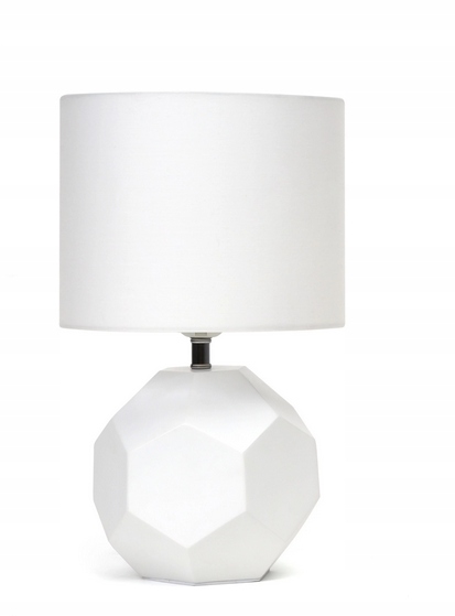 Stolní lampa noční bílá, stínidlo Platinet keramické E27 25W, kabel 1.5 m
