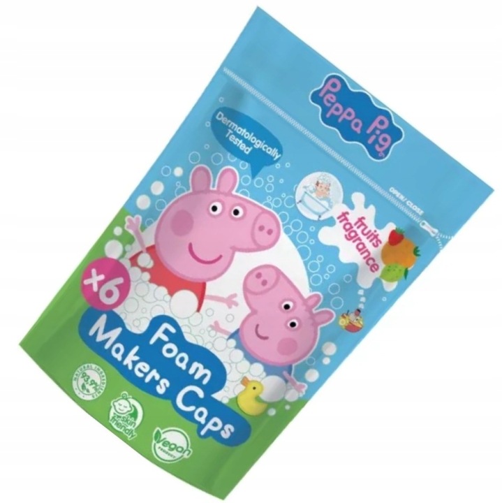 Свинка Peppa піноутворювачі дой-пак, 6 x 16 г полуниця лайм помело