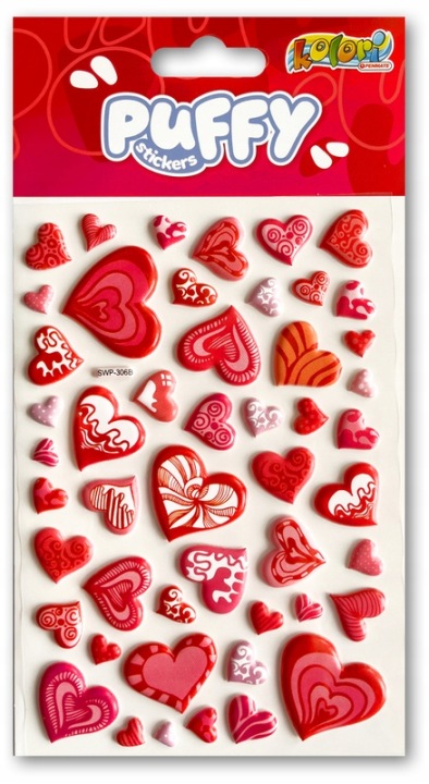 Наклейки об'ємні HEARTS