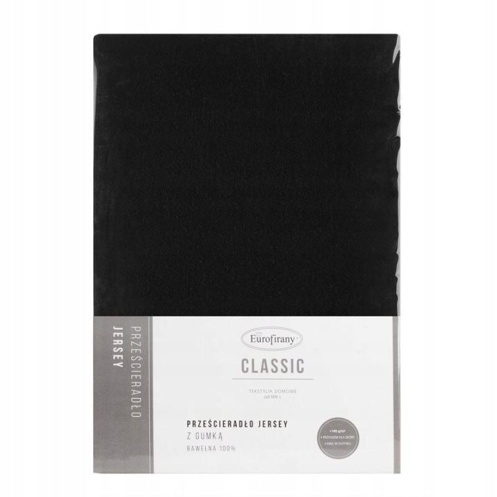 Prostěradlo jersey s gumičkou 240x220 černé na vysokou matrace 30 cm