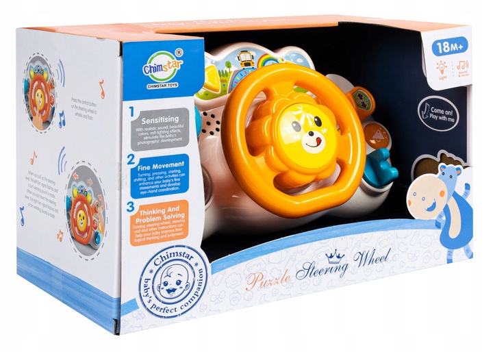 Educational Steering Wheel For Toddler Battery Operated Toy For Kids LED Sound Effects sound light