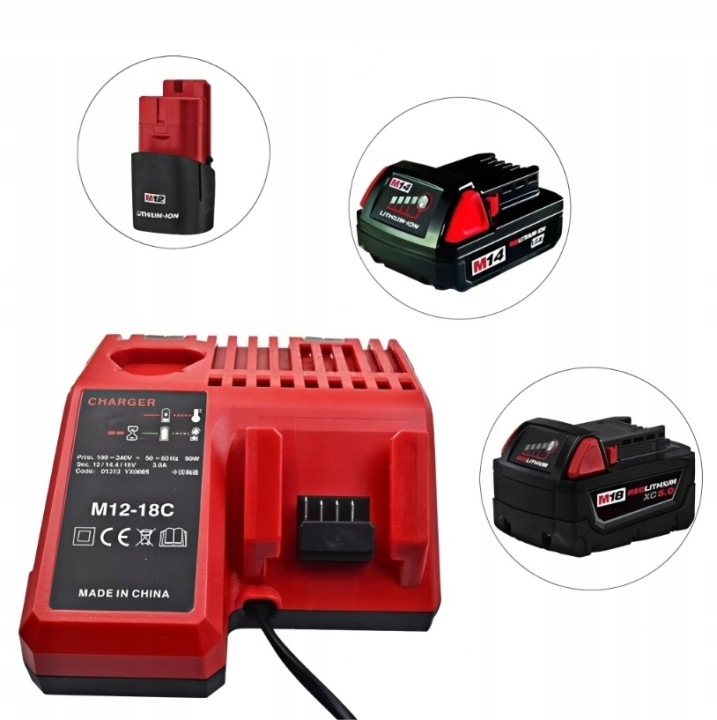 Dvojitá náhradní nabíječka pro Milwaukee M12-18FC M12 M14 M18