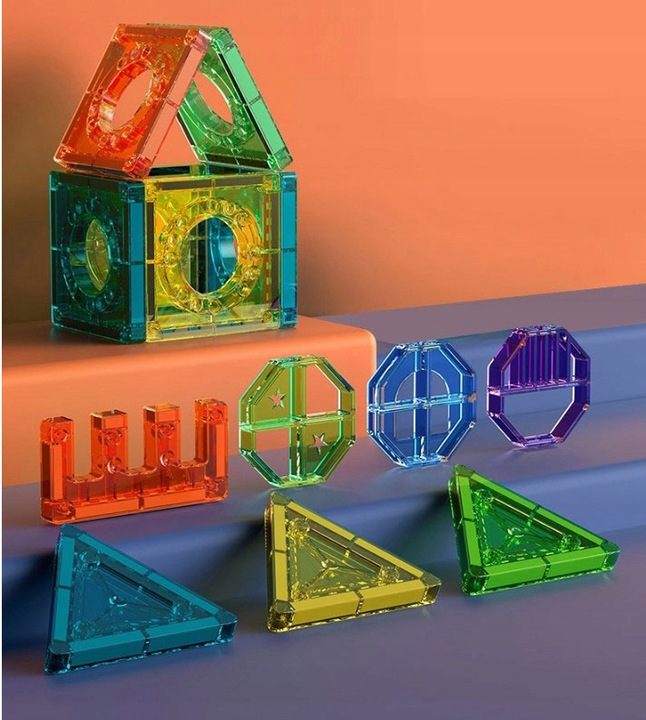 MAGNETIC BLOCKS 3D MAGNETIC 73el SET OF EDUCATIONAL BLOCKS FOR CHILDREN Material plastic