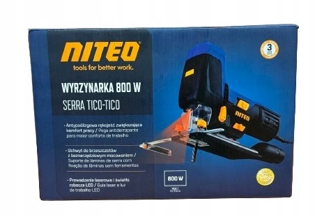 Přímočará pila Niteo Tools 800 W 3000 ot/min Regulace otáček Led laserem