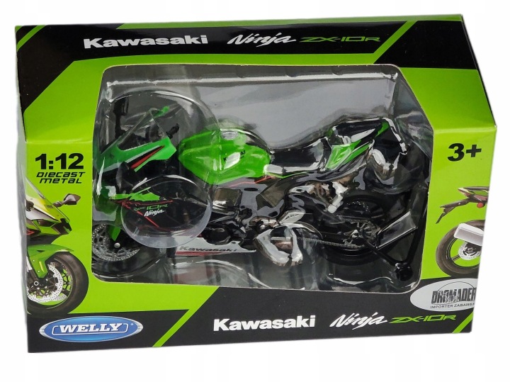 Kawasaki Ніндзя ZX-10R модель в масштабі 1:12 WELLY мотоцикл — фото 2