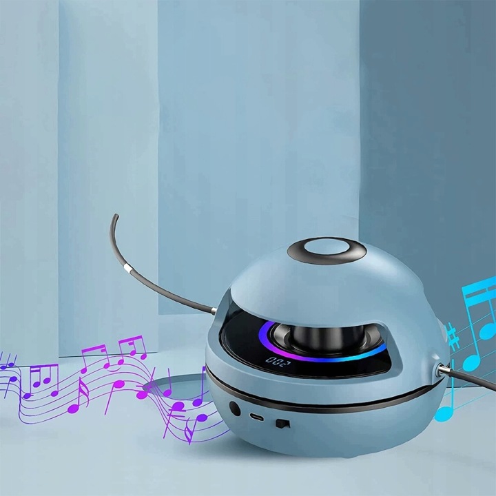 Розумна скакалка для стрибків з музика BLUETOOTH і пультом синя — фото 3