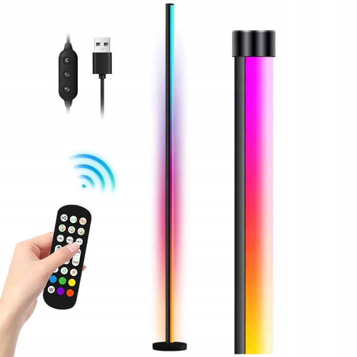 Barevná Led Stojací Lampa S Možností Stmívání Rgb 10W App+ Dálkový Ovladač