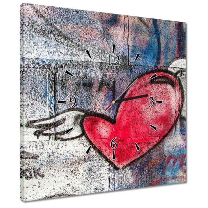 Hodiny 40x40 Srdíčko Graffiti