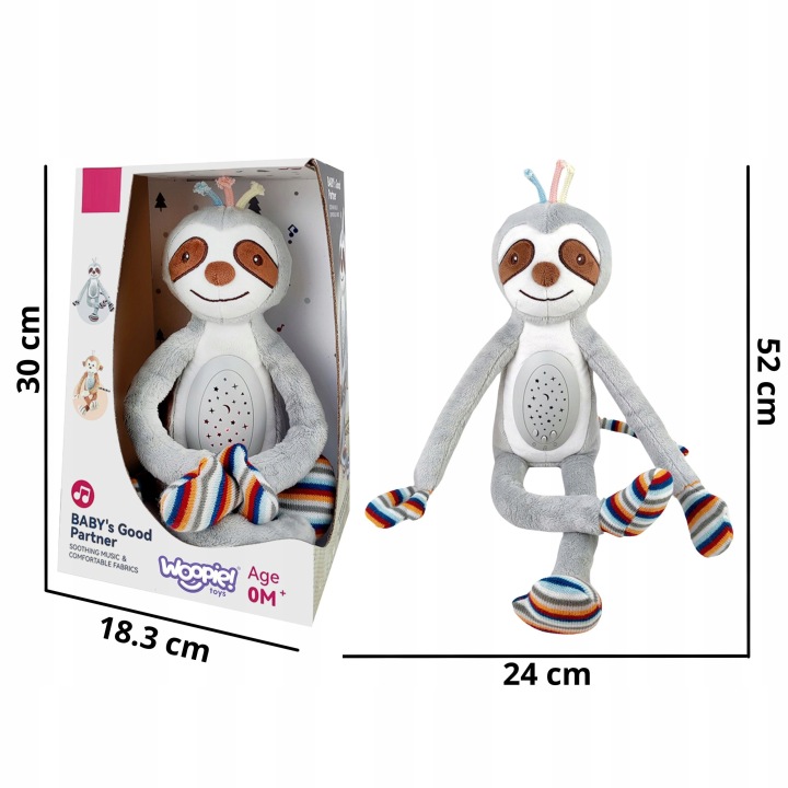 PRZYTULANKA INTERAKTYWNA PROJEKTOR MASKOTKA USYPIACZ LENIWIEC WOOPIE BABY Marka Woopie