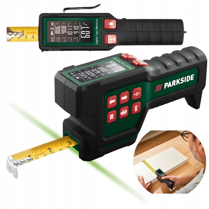 Akumulátorový svinovací metr s laserovým dálkoměrem Parkside Pdmb A1 4V 7,5
