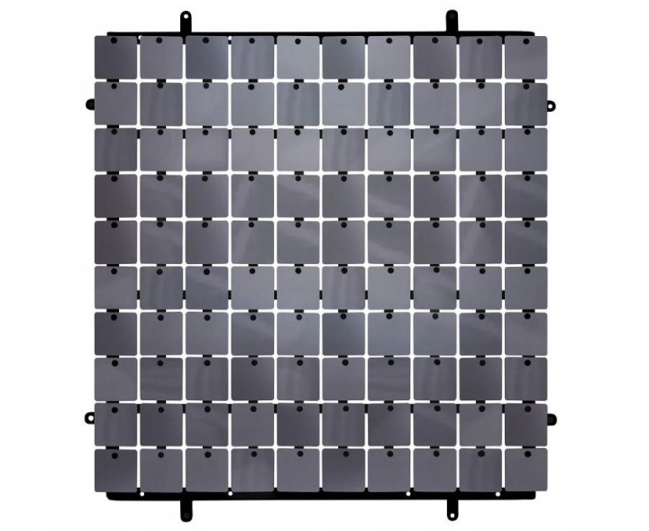 Панель декоративна графітова, чорний фон тип B, 30x30 см/ 100 квадратів