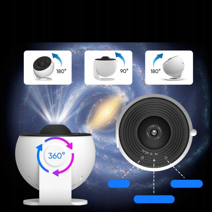 Проектор зірок чорний лампа 13 шт. диск планети USB Планетарій 360 градусів — фото 7