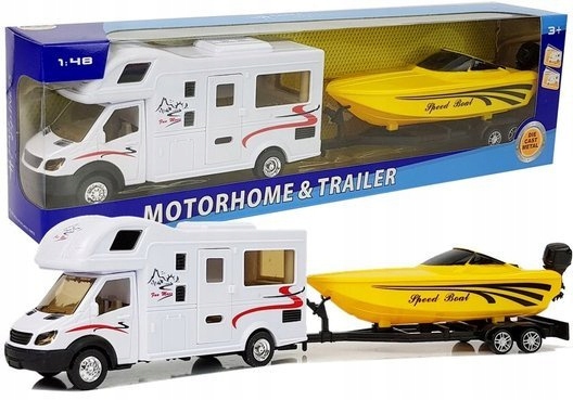 Camper з моторним човном і приводом інерційним 1:48