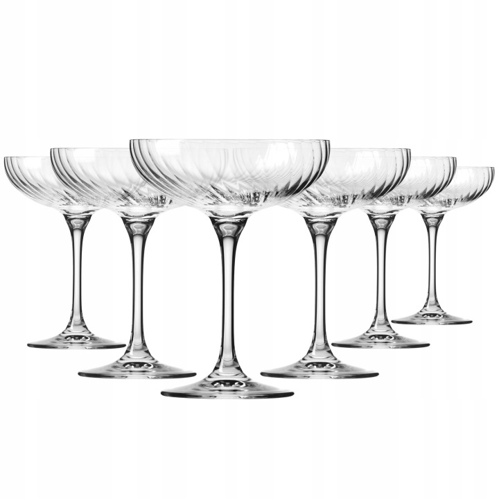 Skleničky na martini koktejly Krosno Coupette ryhované komplet 240 ml 6 Ks