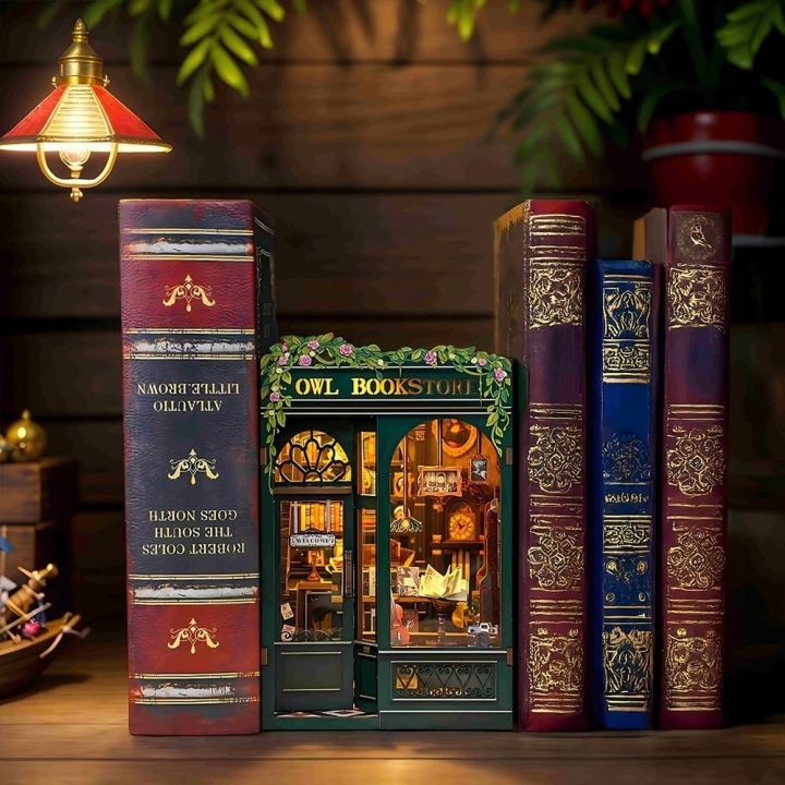 Мініатюрний будиночок 3D міні Book Nook Книгарня під совою CuteBee Модель — фото 14