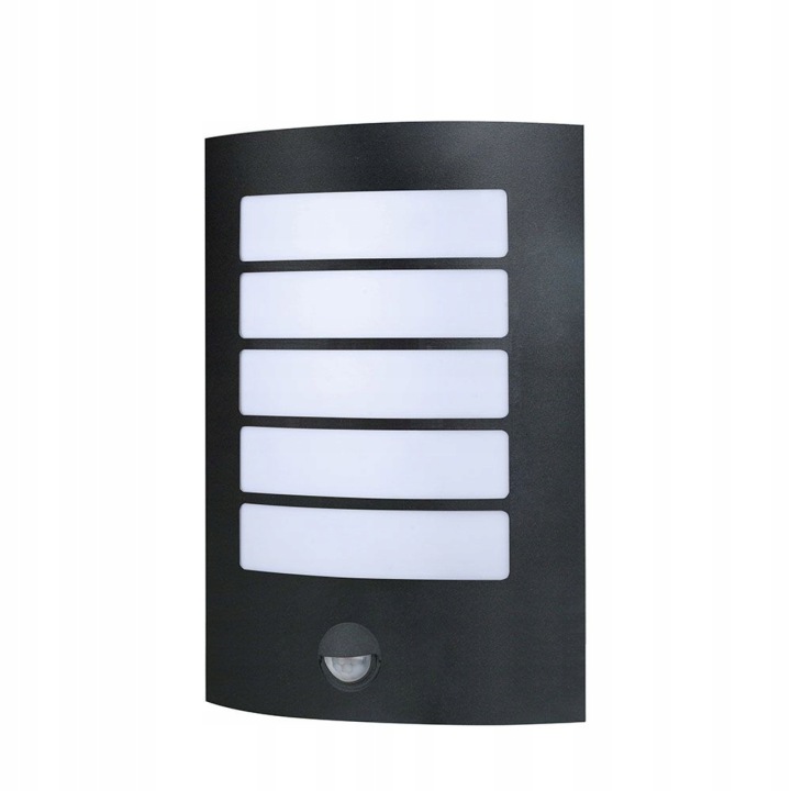 Venkovní zahradní fasádní lampa černá 1xe27 senzor pohybu pir