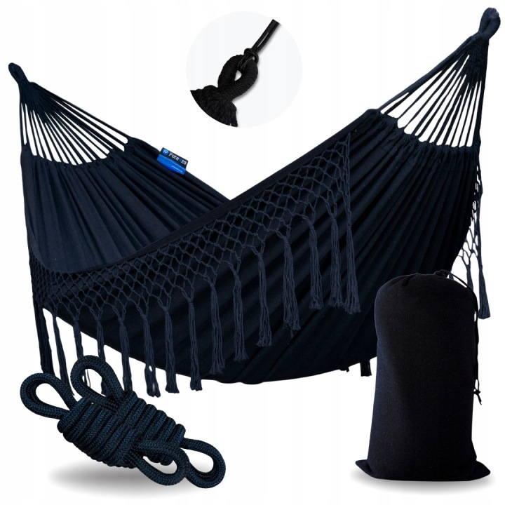 Potenza Zahradní houpací síť Boho Santia 220x160 vak lanko, dvoumístná