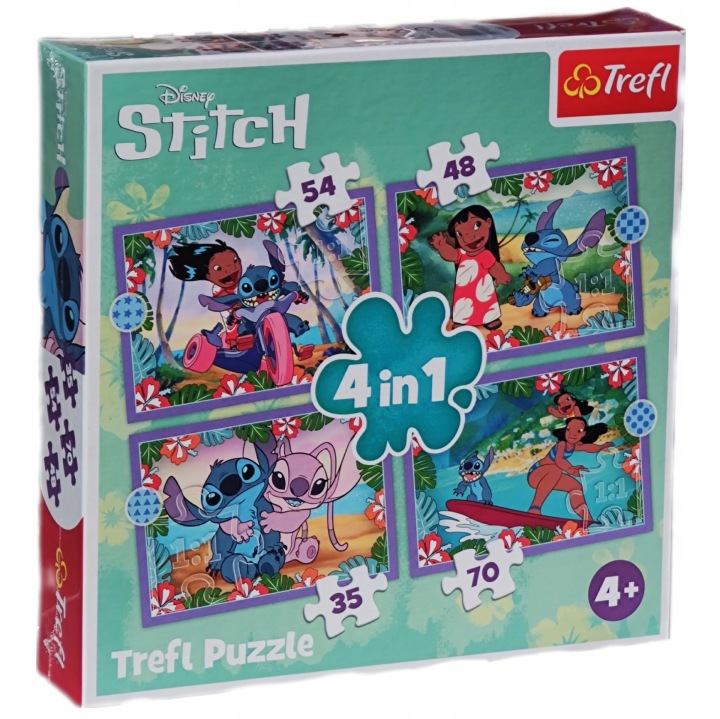 Пазли 4 в 1 божевільний день LILO & STITCH TREFL