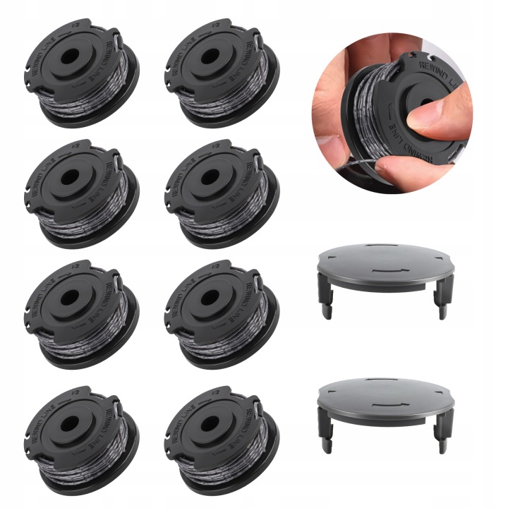 8 Set Cívka Pro Vyžínač Vlasec pro Bosch 1,6 MM 4,9 M+ 2 víka