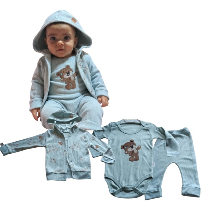 Komplet dres niemowlęcy bluza body spodnie